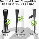 RGB Vertical Stand for PS5/PS5 Slim/PS5 Pro Console Compatible with PS5/PS5 Slim/PS5 Pro Disc and Digital Edition, LED RGB Base Stand with 14 Light Modes (Black)