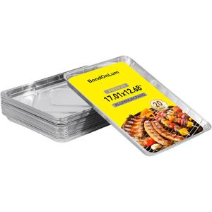 Aluminum Foil Pans, Disposable Trays,1/2 Size Sheet Cookie Cake Pan,17x13(20 Pack),Rimmed Baking Sheet for Frying, Grilling, or Baking Dishes