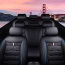 Car Seat Covers 8 Seats for Chevrolet Traverse 2009-2026, Durable Wear Resistant Waterproof Vehicle Cushion Cover, Breathable No Odor Premium Leather Vehicle Seat Cover.(Standard, Black Blue)
