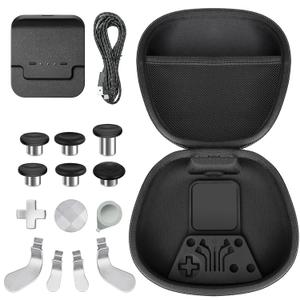 Sedicoca Complete Component Pack for Xbox Elite Wireless Controller Series 2 ,Includes 1 Carrying Case 1 Dock, 4 Paddles, 2 DPads,6 Thumbsticks,1Tool, for Xbox One Elite Series 2 Core Replacement Partsblue