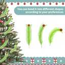 12Pcs 17inch Christmas Tree Topper Decorations Curly Stems Red Ball Ornaments Furry Lime Green Christmas Monster Tree Picks Accessory for Indoor Christmas Home Wreath Craft Supplies
