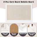 Colarr 2 Pcs Bulletin Board 30 x 20 Inch with Frame Decorative Large Wall Mounted Notice Pin Board with Push Pin for Home Office School Picture(White)