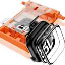 YMHML 2 Pack Tempered Glass Screen Protector for Apple Watch Series 11 Series 10 46mm, [Zero Bubble] 3D Full Coverage Strong Adhesion Waterproof Film with [Automatic Align Tech] iWatch Accessories (Black Edge)