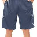 NORTHYARD Men's Athletic Gym Shorts Basketball 10"/7"/5" Tennis Workout Short Quick Dry Mesh Running with Zipper Pockets (Gray, S)
