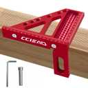 3D Carpenter Square with Degrees Scriber, 22.5-90 Degree Drawing Line Ruler with Pin, Precision Square for Woodworking, Construction, Craftsmen and DIY (Inch)