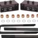 FlexHitch 2" Rear Leveling Lift Block Kits for 2004-2020 F150 2WD/4WD, 2 inch Rear Lift Kits for F150 with Extra Long Square Leaf Spring Axle U Bolts