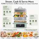 18QT Electric Food Steamer for Cooking, 2-Tier 304 Stainless Steel Tray
12-in-1 Steamer, 6H Keep Warm, 24H Preset Timer, 1200W Fast Steam for Veggies, Dishwasher Safe, BPA-Free, Boil-dry Safe
