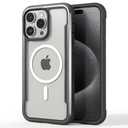 RAPTIC Shield Magnetic for iPhone 15 Pro Max Case, Compatible with MagSafe, Shockproof Protective Clear Case, Military Grade 10ft Drop Tested, Durable Aluminum Frame, 6.7 inch, Black - Tamaño For iPhone 15 Pro Max 6.7 - Color Black/Grey