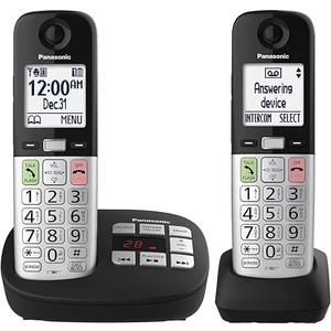 Panasonic Cordless Phone, Easy to Use with Large Display & Big Buttons, Flashing Favorites Key, Flashlight, Call Block, Volume Boost, Talking Caller ID, House Phones, 2 Cordless Handsets  KXTGU432B