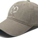 Washed Vintage Heart Baseball Cap Men Women Outdoor Sun Hat Summer UV Protection Duckbill Multiple Colors Khaki