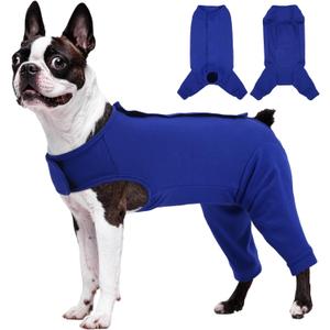 Kuoser Dog Surgery Suit for Back Legs, Dog Rear Leg Sleeve to Stop Licking, Female Spay Recovery Suit for Dogs After Surgery, Pet Puppy Surgical Onesie for Abdomen Wounds Skin Disease (Medium, Blue)