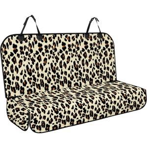 NECKORY Backseat Cover for Dogs, Waterproof and Non-Slip Pet Bench Seat Covers, Car Seat Protector for Back Seat, Universal Size Rear Car Seat Cover Fits Cars, Trucks and SUVs, L-Leopard&Black