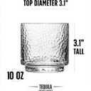 GLASSIQUE CADEAU Tequila Sipping and Cocktail Glasses | Set of 4 | 10 oz Hammered Rocks Glasses for Drinking Mezcal, Margarita, Paloma | Thick Lowball Glasses | Tequila Glassware Collection