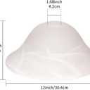 Glass Lamp Shade Replacement for Torchiere Floor Lamps, Lamp Shade for Floor Lamp Suitable for E26 Socket, Standing Lamp Replacement Shade, Alabaster Glass Bowl Shade, E26 Socket Not Include(White)