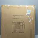 Pet Gate with Adjustable Cat Door, 3146 Inch Pressure Mounted Dog Gate for Doorways, Stairs and Hallways, Auto Close Walk Through Metal Safety Gate, Easy Install, White