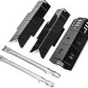 Hisencn Grill Parts for Dyna glo DGH353CRP, DGF350CSP, DGH373CRP-D, DGF371CRP-D, Stainless Steel Burner Tubes & Porcelain Steel Heat Plates for Dyna Glo 3 Burner Grill Replacement Parts