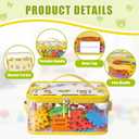 8 Packs Large Toy Storage Bags with Labels, Reusable Clear PVC Board Game Storage, Travel Waterproof Toy Organizer Bags with Name Tag and Manual Pocket for Building (L, XL)