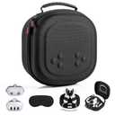 Hard Carrying Case for Meta Quest 3S/Quest 3/Vision Pro, Hard Shell Travel Case Compatible with VR Headset, Touch Controllers and Other Accessories, Space Saving Design for Travel and Home Storage (Black)