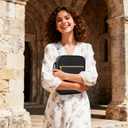 2 x Bible Cover Case for Women, Quilted Large Handle Vegan Leather Bible Bags with Bible Study Supplies Accessories Church,Classroom,Campus,Neighborhood Association (Single Black,M/L)