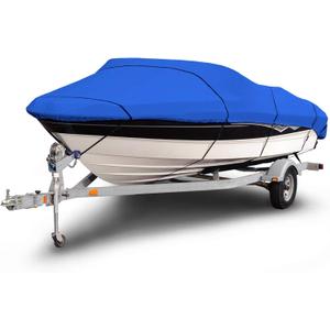 Budge B-1200-X3 1200 Denier V-Hull Bass Boat Cover Blue 16'-18' Long (Beam Width Up to 90") Waterproof, Heavy Duty, UV Resistant