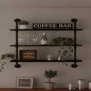 HDDFER Industrial Pipe Shelf Shelving Bookcase, Wall Mounted Rustic Bookshelf, Floating Bookshelves for Wall,Retro Wood Metal Pipe Industrial Shelves for Living Room, 3tier36in