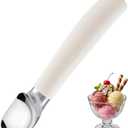 Heated Ice Cream Scoop Rechargeable, 2600mAh Electric Scooper Ergonomic Anti Slip Silicone Handle Aluminum Alloy IP67 Waterproof LED Indicator 2 Oz Capacity USB Hand Wash Only (White)
