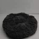 rabbitgoo Dog Bed for Small, 24 inches Machine Washable, Fluffy Donut Pet Bed Anti-Slip, Calming Soft Plush Round Cushion, Fits up to 18 lbs Pets, Dark Grey (24"L x 24"W x 5.7"Th)
