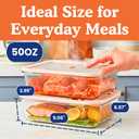 Ziruma Non-Toxic 6.2 Cup Glass Food Storage Containers with Lids, Large Food Containers, Plastic Free Meal Prep, Airtight Food Storage Container, Microwave and Freezer Safe, 2 Pack