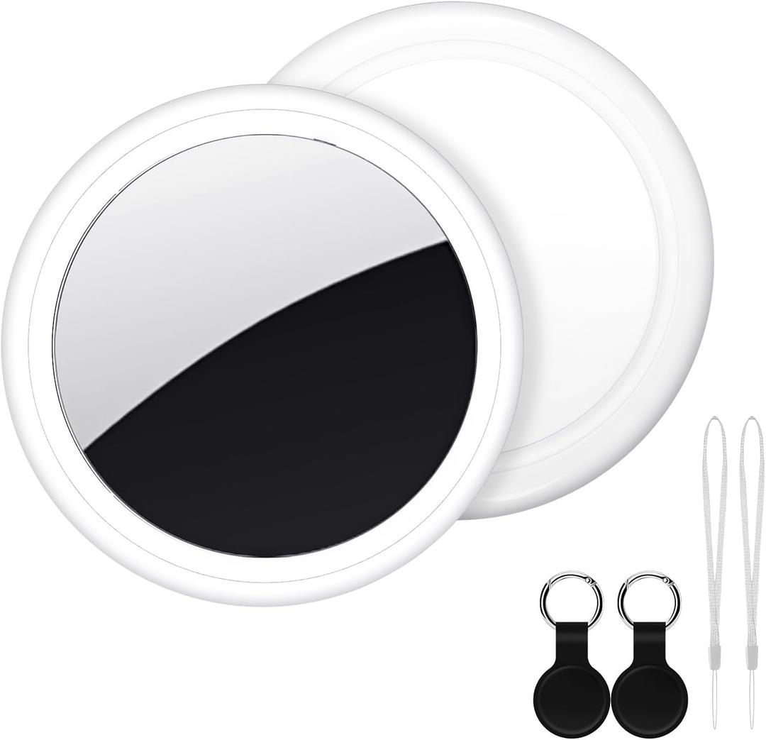 Air Tracker Tag 2 Pack [Apple MFi Certified] with Find My(iOS Only), Key Finder with No App Needed, Waterproof, 365-Day Standby, Wallet Key Bag Luggage Tracker (Silver)