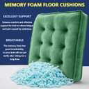 1 MIDDLE ONE Floor Pillow Set of 2, Memory Foam Meditation Cushion, Floor Cushions for Adults Sitting, Large Square Seat Cushions for Yoga, Living Room, 20x20 Inch (Green)