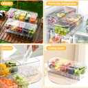 Large Chilled Condiment Caddy,Stackable Chilled Condiment Containers Server with Lids for 5 Removable Compartments (5 Containers, 1 pack)