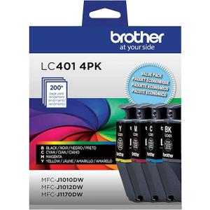 Brother Genuine LC4014PKS Standard Yield 4-Pack Ink Cartridges – Includes 1 Cartridge Each of Black, Cyan, Magenta and Yellow