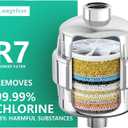 R7 Shower Filter High Put Shower Water Filter for Hard Water 99.99% Remove Chlorine, Heavy Metals, Shower Water Softener, Improve your skin and hair, Bathroom Fixture Hardware Parts, Chrome