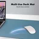 YSAGi Double-Sided Desk Mat, Eco Cork & Leather Desk Protector, Large Mouse Pad & Writing Pad for Office/Home (Sea Blue+Cork, 47.2" x 23.6")