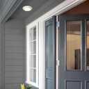 Westinghouse 6133700 Makira Traditional One-Light, 6 Inch 11 Watt Dimmable LED Indoor/Outdoor Surface Mount Fixture with Color Temperature Selection, White Finish, Frosted Acrylic Shade