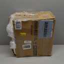 GREENSTELL Small Vanity Stool Chair with Storage and Folding Back, 13.4" x 15" x 30" Square Faux Fur Soft Ottoman, 4 Metal Legs with Anti-Slip Feet, Furry Padded Seat for Makeup, Bedroom, White