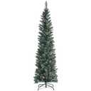 6 ft. Unlit Snowy PVC Slim Artificial Christmas Tree w/Pine Cones
