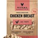 Vital Essentials Freeze Dried Dog Treats | Chicken Breast, Single Ingredient | Premium Quality | Grain Free Training Treats for Dogs, 10 oz Bag (EXP 11/19/27)