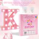 Pink Light Up Marquee Numbers, Glitter LED Number Lights Sign Battery Operated for Girls 2nd Pink Birthday Party Table Decorations, 2026 Graduation Decor, 8 Inch Number 2 with Cool White Lights