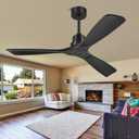 Forrovenco 60 Inch Ceiling Fans With Remote, 3 Wood Blades 60" Matte Black