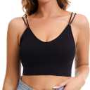 BQTQ 8 Pieces V Neck Bralettes Padded Bralettes for Women with Elastic Straps Seamless Bra (XL)