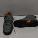 FLYLAND Men's Casual Leather Fashion Sneakers Ankle Chukka Boots Handmade Lightweight Loafers Mid Top Walking Driving Shoes (Size 8, Cyan)