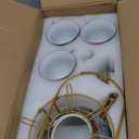 Zhehao 20 Pcs Porcelain Tea Set with Metal Holder and Spoon Adult Ceramic Tea Set European Flower Painting Teapot Cup Saucer Spoon for Women, Large Version (Simplicity Style)