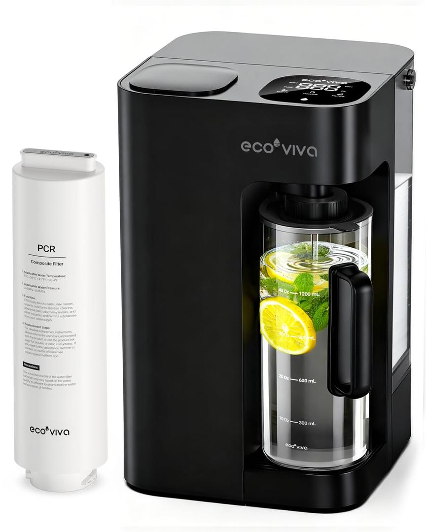 Mate-3 Countertop Reverse Osmosis Water Filter System, 8 Stage Purification, 3:1 Pure to Drain, No Installation Required, Smart Sensor Water Dispensing, Portable RO Water Purifier