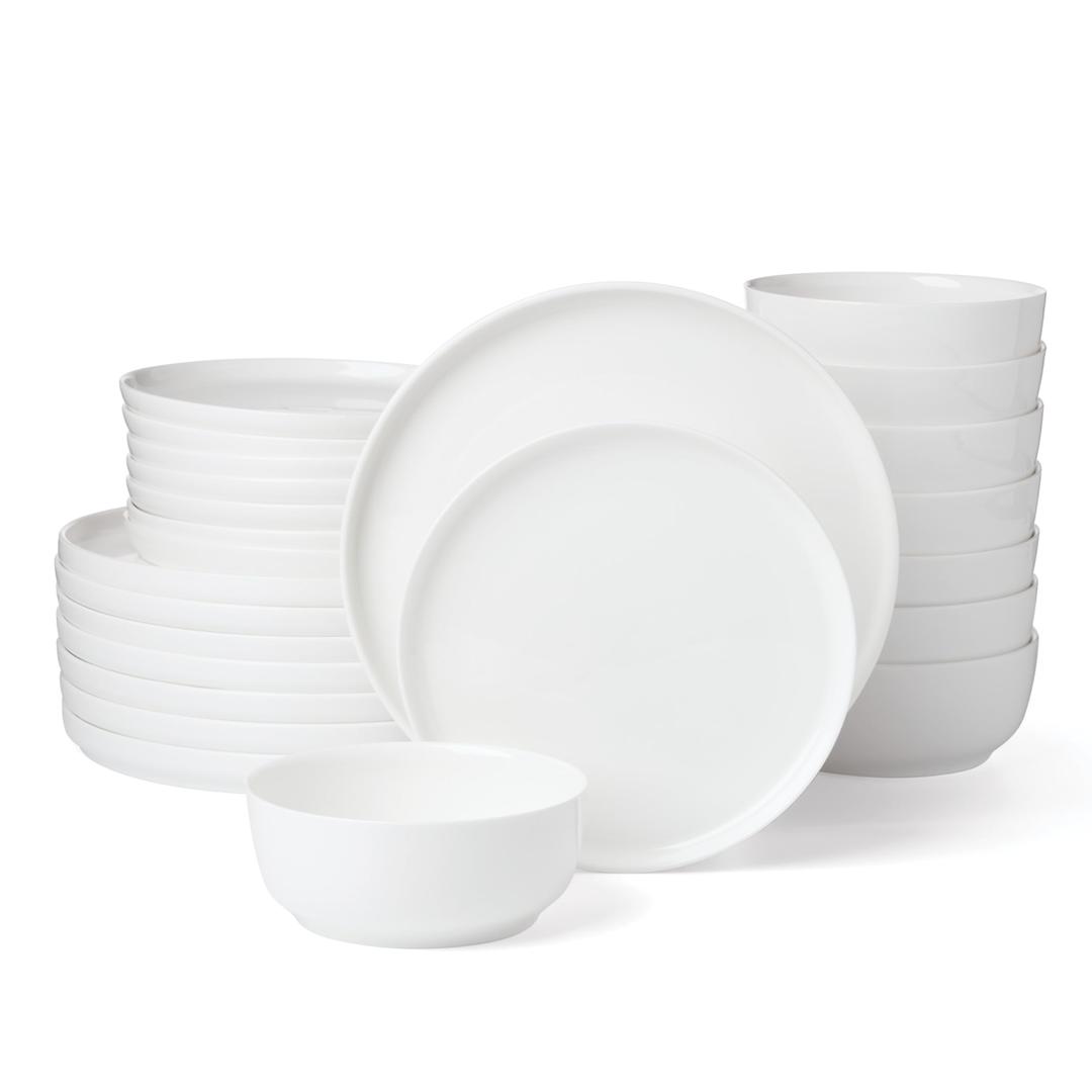 Lenox Modern White Porcelain 24-Piece Dinnerware Set for 8