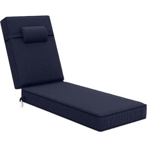 72 x 21 x 4 Inch Olefin Chaise Lounge Cushions, Lounge Chair Cushions with Headrest for Outdoor Furniture - Weather and Fade Resistant Patio Replacement Furniture Lounge Chair Cushion