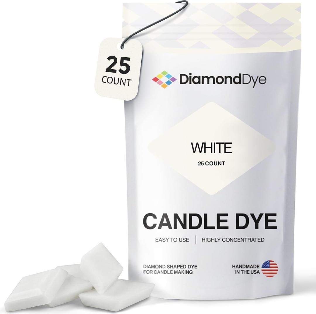 White Candle Dye - Made in The USA - Premium Colorants - Highly Concentrated - Popular Colors for Paraffin or Soy Wax - Great for Professionals or Hobbyist - 25 Dye Chips