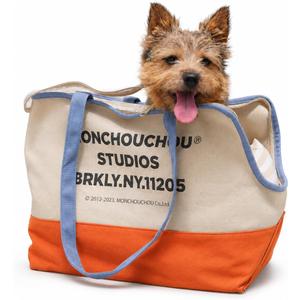Dog Tote Bag for Small Dogs 4–20 lbs with Safety Leash, Purse Carrier, Beige