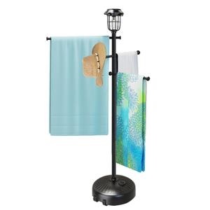 YACONA 
Pool Towel Rack Outdoor with Built-in Tray – Adjustable, Heavy-Duty Towel Racks & Storage for Backyards 