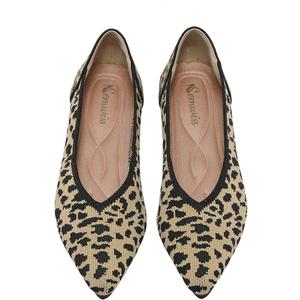 Semwiss Women's Ballet Flats Comfortable Casual Dressy Shoes, Work Flats Office Shoes Pointed Toe Leopard Flats. (Size 38)